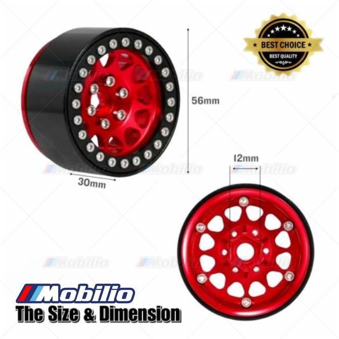 Velg Beadlock 1.9 Realistic Metal Rims RC 1/10 Crawler Axial Traxxas