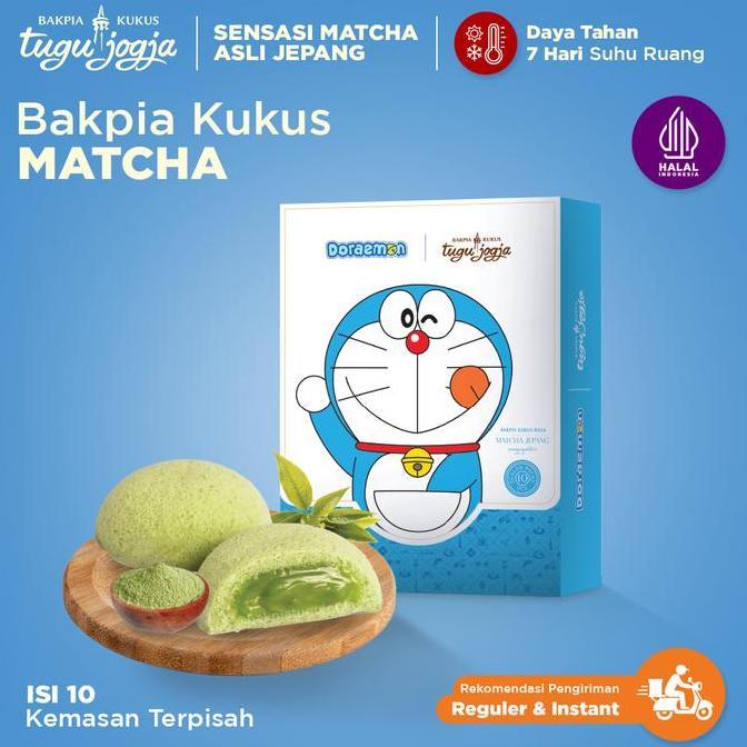 Bakpia Kukus Tugu Jogja Rasa Matcha Isi 10 Pcs - Reguler Pack (Doraemon)