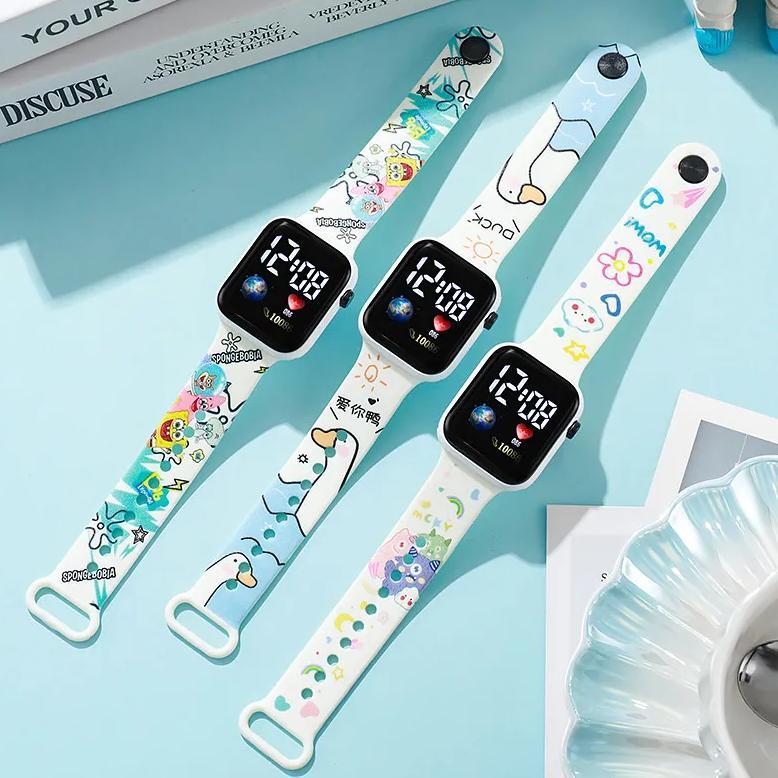 HOT Jam Tangan Anak LED Kotak Karakter Lucu Anti Air 2026