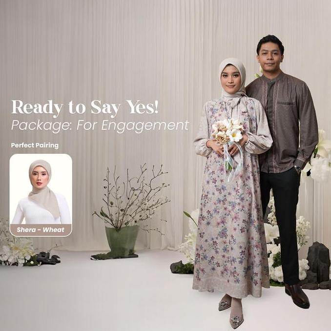 SALE - [Ready to Say Yes Package: Engagement Set] Zaskia Mecca - Couple Set Gamis, Tunik, Blouse, Ke
