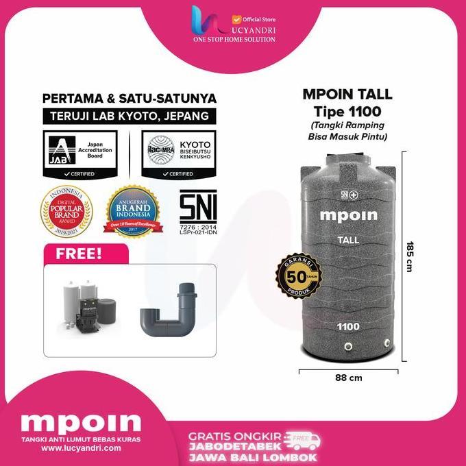 TERLARIS TOREN AIR MPOIN 1200 L TANGKI AIR MPOIN 1200 TALL TANDON TANKI