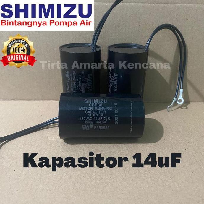 READY Kapasitor 14uF 450v pompa air Shimizu Original