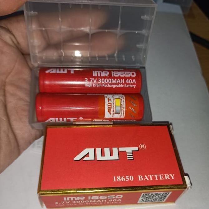 Grosir Baterai Awt 18650 3000Mah 40A / Batere Awt Merah
