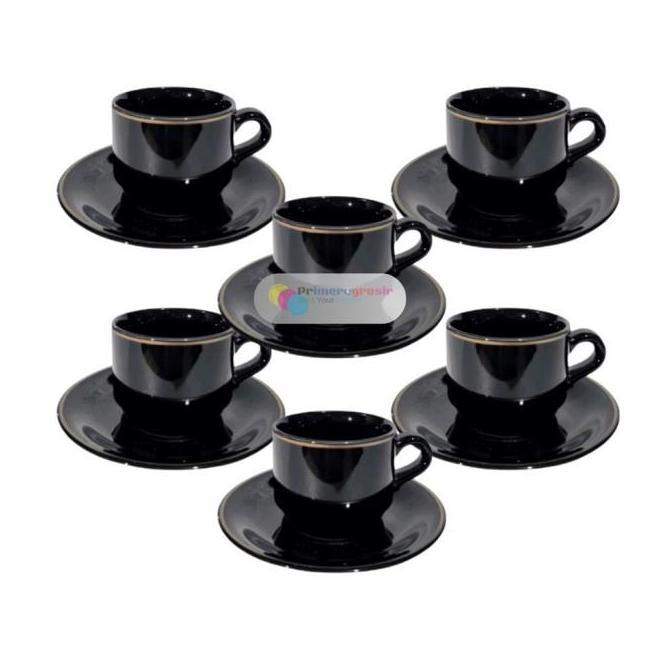 Cangkir Kopi 1 Set Keramik Bla List Emas Gelas Set Cangkir Dan Tat