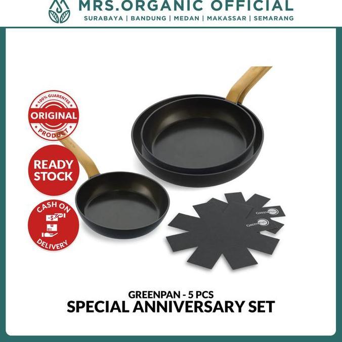 HARGA DISC - Wajan Anti Lengket GreenPan One Five Special Package Anniversary FryPan Set 20 24 28 cm