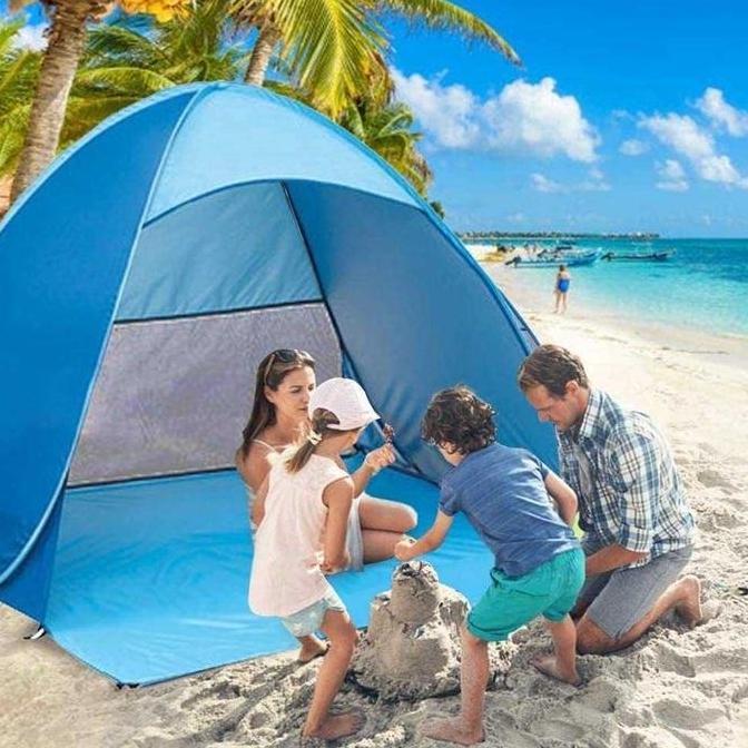 Tenda Camping Outdoor Pantai Dewasa Kemah Otomatis Waterproof Portable