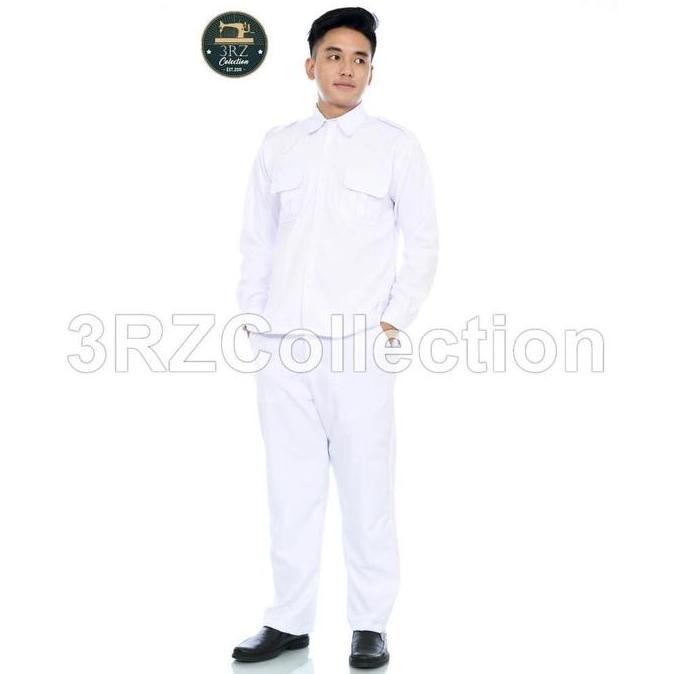 Termurah / Hot Sale Baju Pdh Putih Pria Seragam Resmi Asn, Pns, Dan Pemda, Model Lengan Panjang & Pe