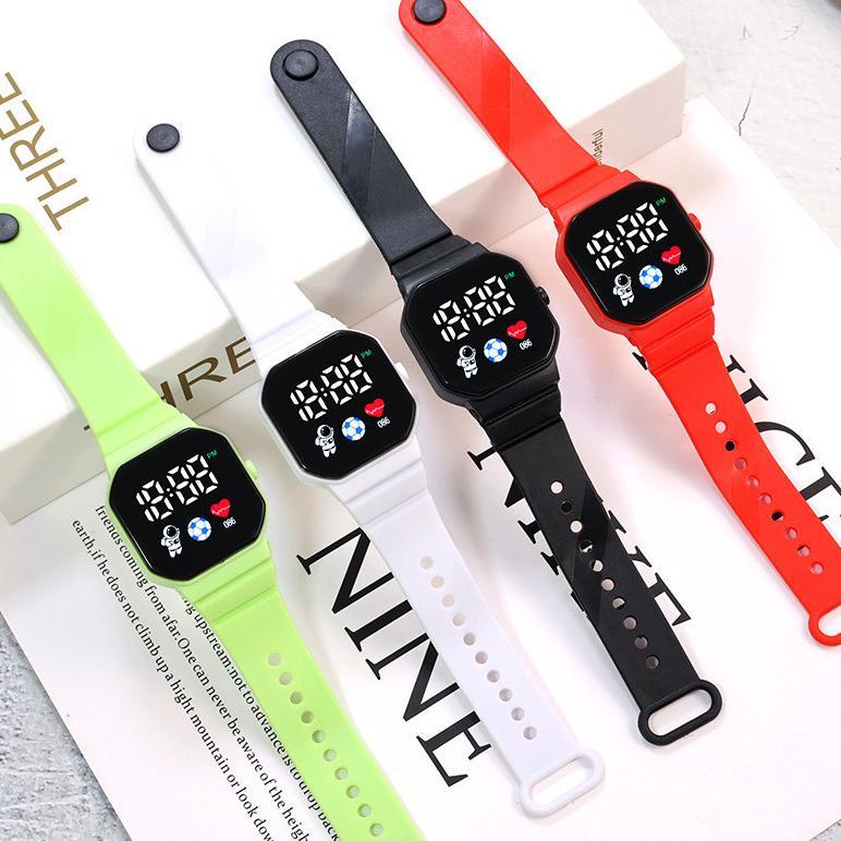 PROMO littlefeliz JA08 Jam Tangan LED Digital Pria Wanita Rubber Electronic Fashion Couple Anak Rema
