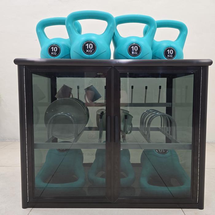 TC ALUMINIUM LP 424 75X45X60 s b LEMARI RAK PIRING ALUMINUM 20U SILVER COKLAT TUA FULL KACA RIBEN ME