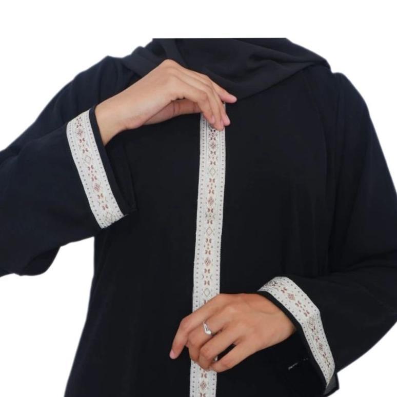 KUALITAS SUPER Abaya Saudi ful varian renda bordir/Abaya Gamis dress Arab saudi Polos/Abaya Ziper Bl