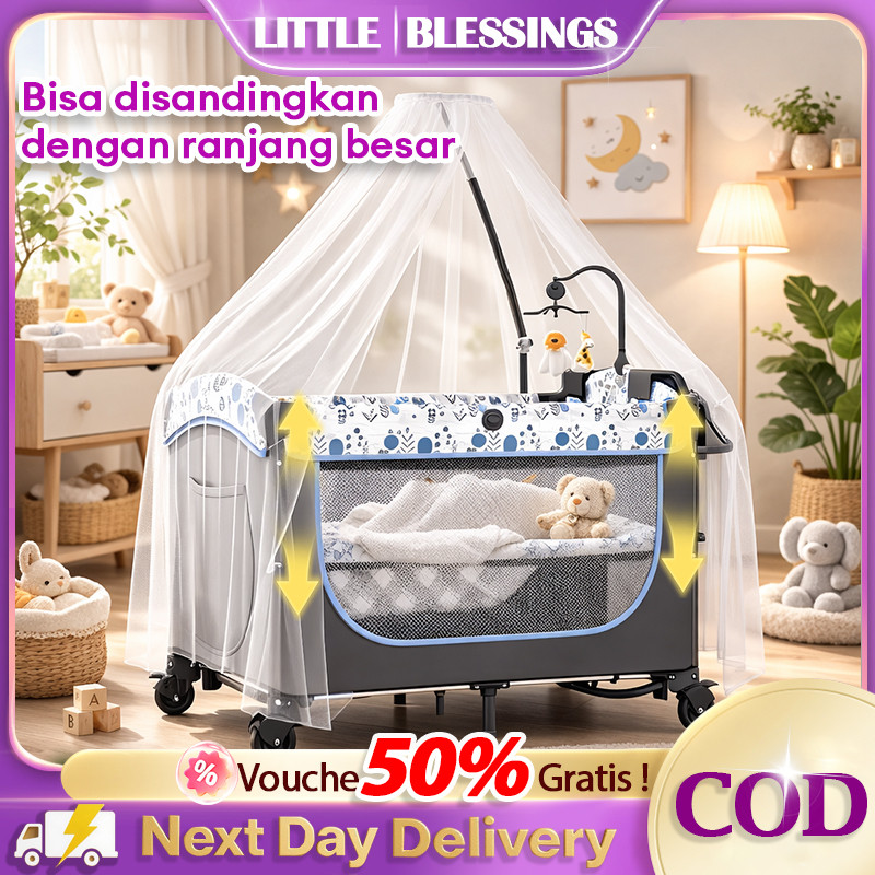 Lipat cepat Box Bayi Tempat Tidur Bayi ranjang bayi baby box Bisa dilipat Baby Bed 6in1Gratis Music