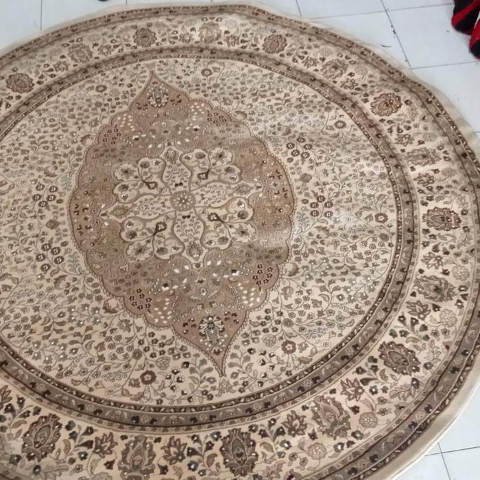 karpet permadani bulat turki asli super lembut