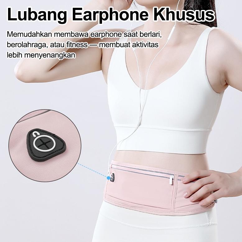 Terlaris Tas Pinggang Lari Waterproof / Running Belt Tas Pinggang Hp Olahraga Lari Jogging Sepeda / 