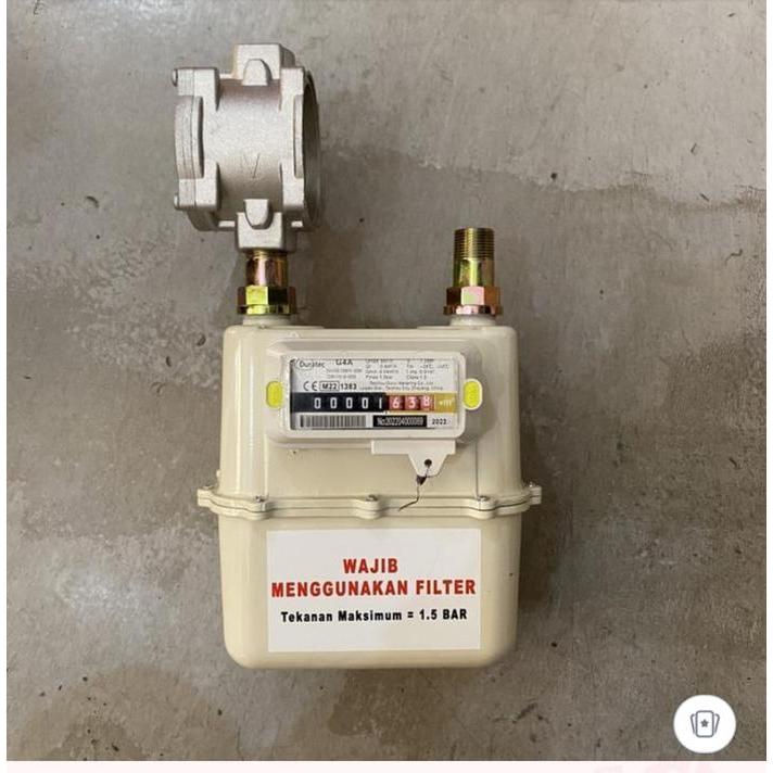 Paket Duratec Meteran Gas LPG Type G4 (Sudah tera kalibrasi) + Madas Filter Gas 3/4