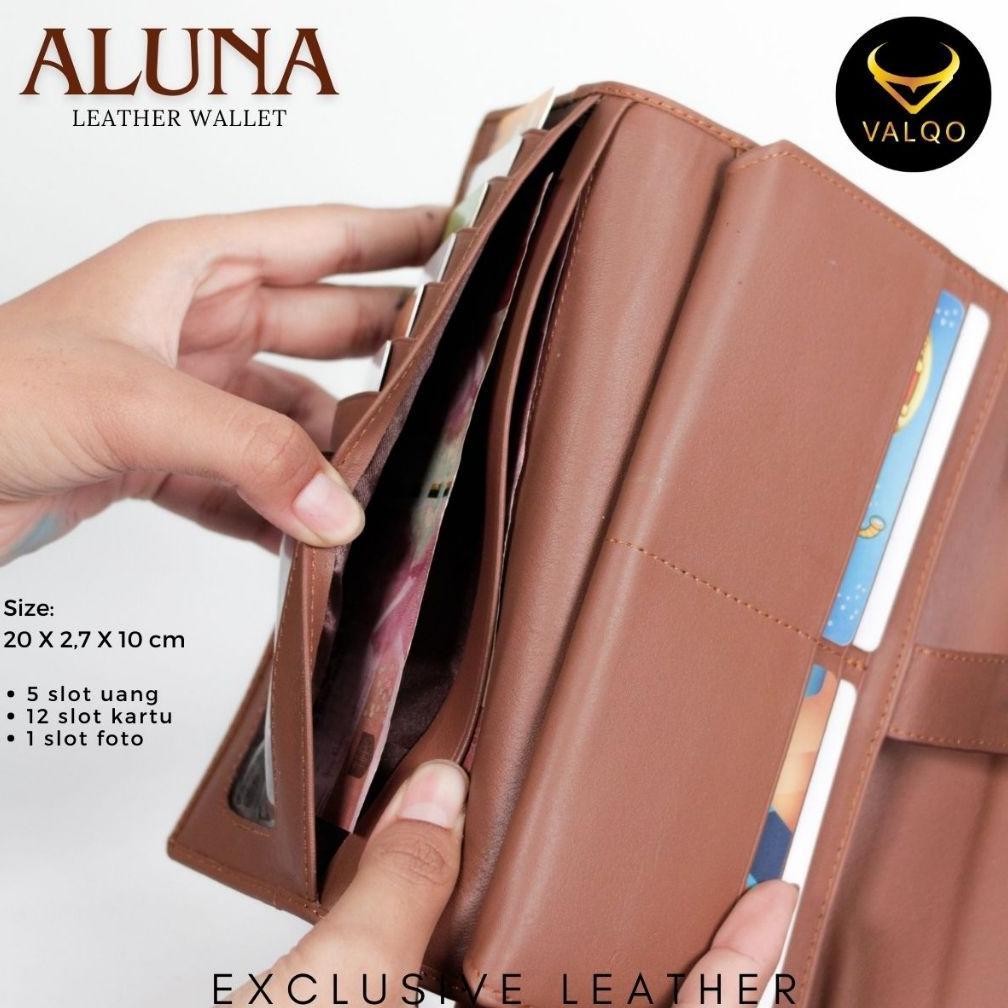 Hemat Valqo Aluna Dompet Kulit Kulit Sapi Dompet Wanita Perempuan Dompet Panjang Dompet Kartu