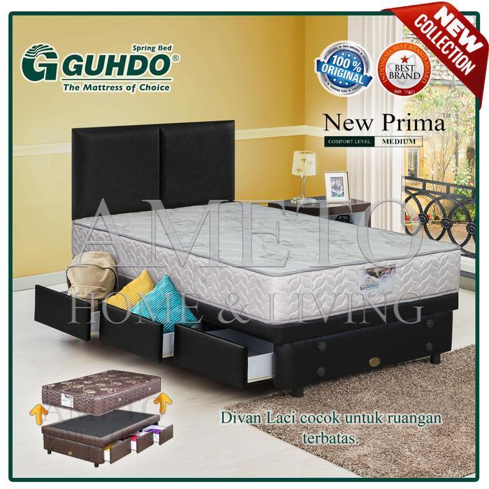 Guhdo Spring Bed New Prima 120x200 Divan Laci Drawer Atlantic