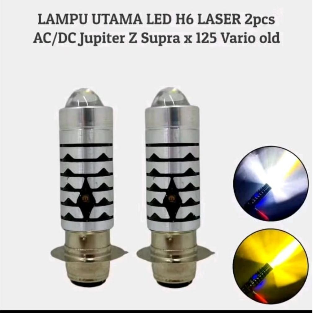 Grosir Lampu Utama Lampu Depan Led H6 Laser Plus Senja Hi Low Putih Kuning Ac Dc 2Pcs Vario Old Jupi