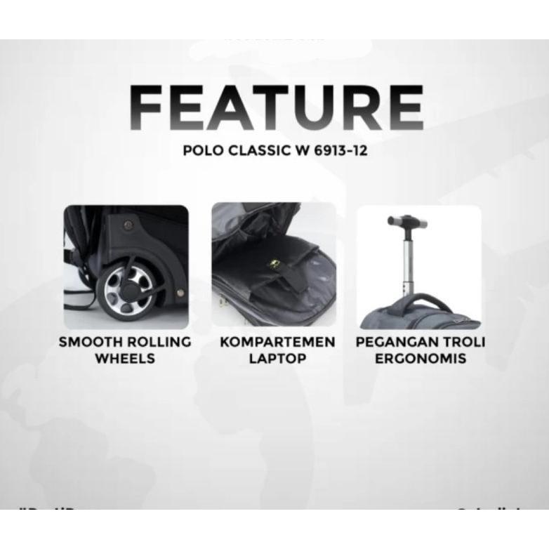 Tas Ransel Trolley Polo Classic Tas Kantor Trolley