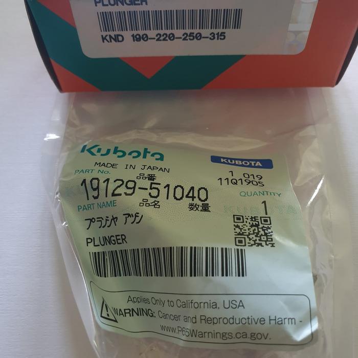 Plunger Kubota KND190-220-250-315 Genuine (Asli)