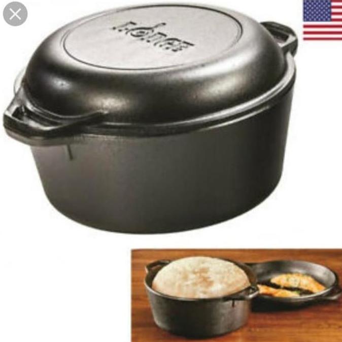 Lodge combo dutch oven cast iron
