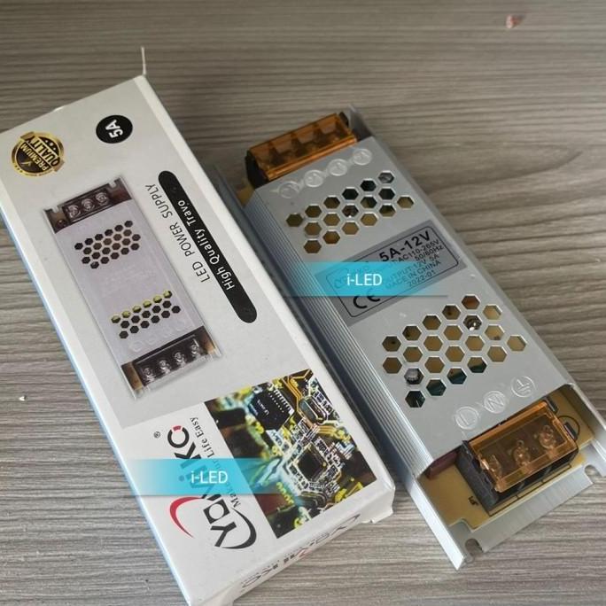 Trafo LED Strip 5A 12v Power Supply Slim Tipis AC DC 5Ampere 60watt 5