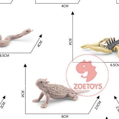 Zoetoys Figurine Desert | Miniatur Hewan Gurun Unta Onta Rusa Serigala Kalajengking Kadal Ular