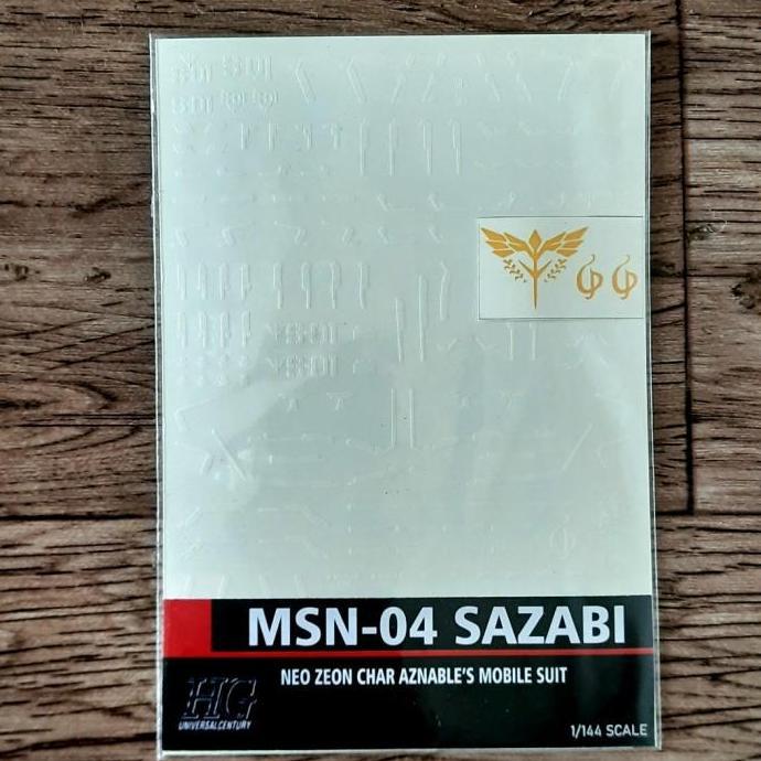 Water Slide Decal Gundam Sazabi HG RG 1/144 Arisu Decal