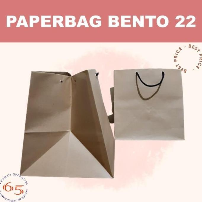 paperbag bento 22. tas kertas coklat lebar box nasi brownis. paper bag