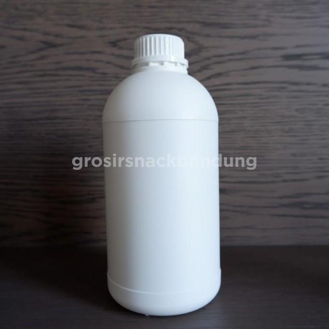 Botol Plastik HDPE + Tutup 1000ml, putih doff
