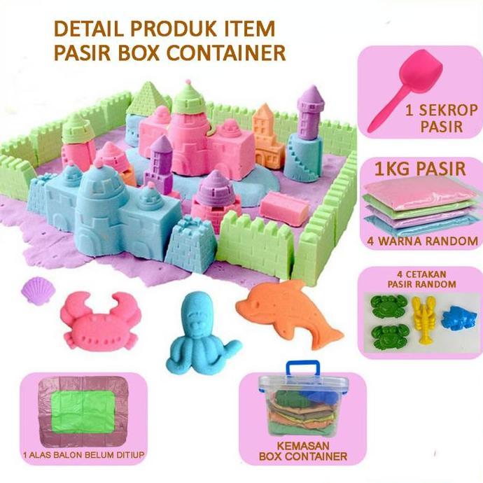 Paket Pasir Ajaib 1KG/ Mainan Anak Edukasi Pasir Ajaib Paket Lengkap