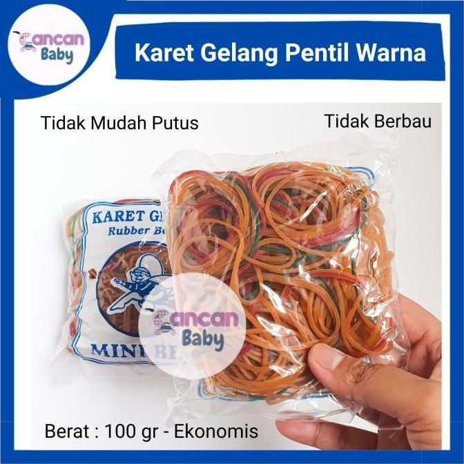 Karet Gelang Pentil Warna Mini Bee 100g Ikat Rambut Pengikat Bungkusan