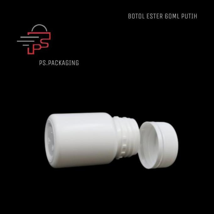 BOTOL ESTER 60ML PUTIH - BOTOL KAPSUL 60ML ESTER - SEGEL / BOTOL OBAT