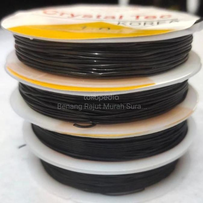 Senar Karet Gelang Elastis / Tali Benang Kenur Karet Nilon Warna Hitam