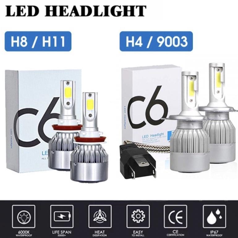 Unik Original Lampu Led Mobil Headlight Lampu Utama Mobil C6 H4 C6 H11 36Watt| Lampu Mobil Foglamp H