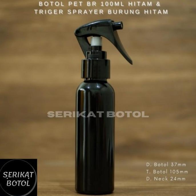 BOTOL SPRAY 100ML HITAM TRIGGER / BOTOL 100 ML TRIGGER SPRAY HITAM
