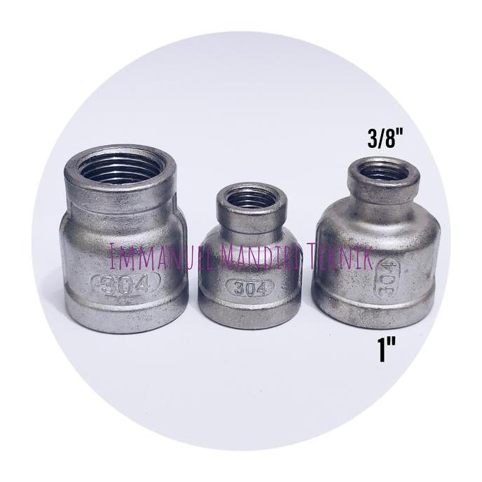 KALGURIO Vlok Sok Drat Dalam 1 x 3/8 Stainless / Reducer Vlok Sock Stainless