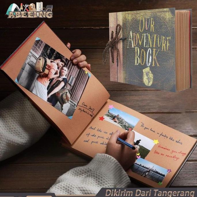 BRAVECOU My Our Adventure Book Pixar Scrapbook Album DIY My Adventure Book Pernikahan/Album Foto Scr