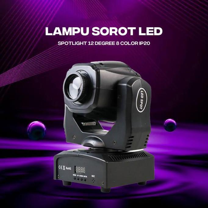 BLANCHENAM Moving Head Beam 60W ZQ-B147B Lampu Sorot Spot Light Panggung 8 Warna 12 Derajat DMX512
