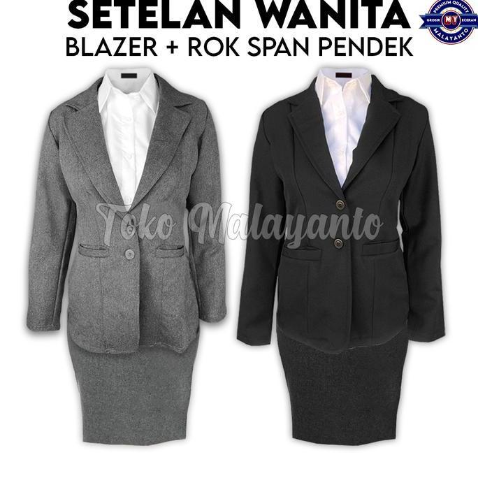 SETELAN JAS Wanita, BLAZER & ROK SPAN PENDEK / ROK MINI / ROK KERJA