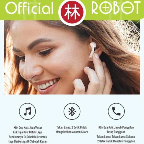 Robot T50 Airbuds Wireless Bluetooth Headset Earphone TWS Earphone