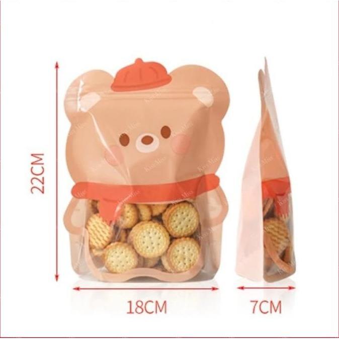 ANIMAL - JAR - STANDING ZIPLOCK SNACK BAGS - LUCU - FANCY - kue - snack - zipper - kemasan - goodie 
