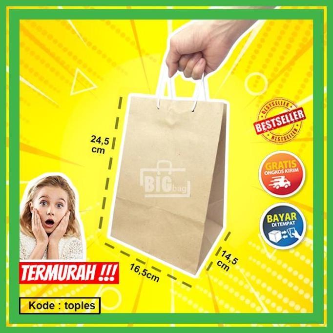 PAPER BAG PAPER BAG COKLAT PAPER BAG POLOS TAS KERTAS TOPLES