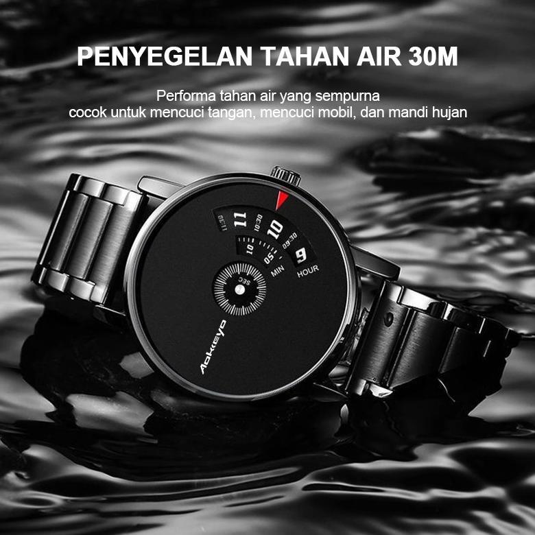 FLASH SALE AOKEYO S230 JAM TANGAN PRIA ANTI AIR ORI LUXURY BISNIS JAM TANGAN PRIA STAINLESS STEEL JA