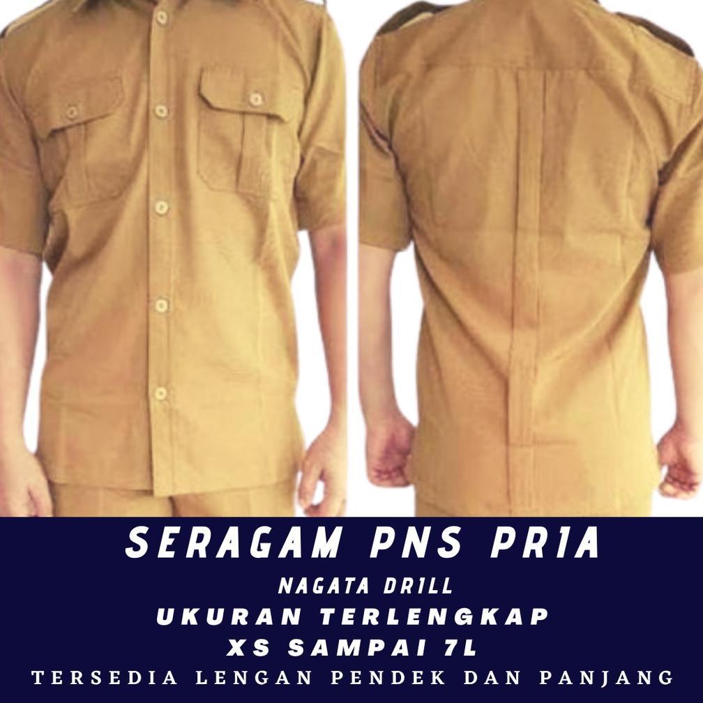 Bagus Seragam Pns Pria Pdh Pemda Nagata Drill Khaki Muda Ukuran Xs Sampai 7L