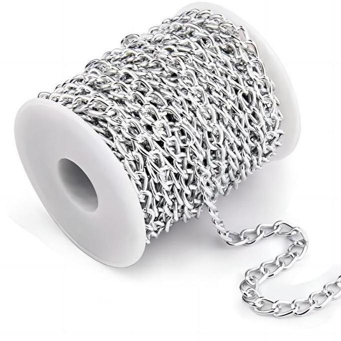 FREYAUR 1roll/5m Rantai Kalung Gelang Rantai Alumunium Rantai Aksesoris Kalung Gelang Untuk Membuat 