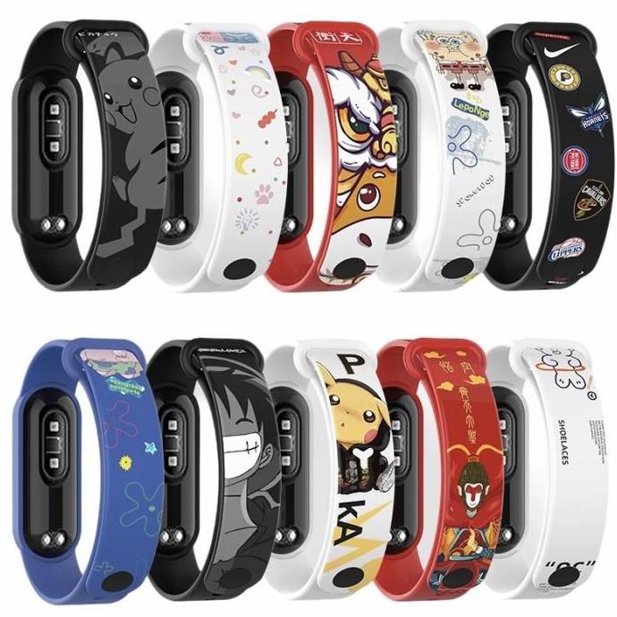Strap MiBand 5 6 Strap Silicone Tali Pengganti Xiaomi Mi Band 6 Anime