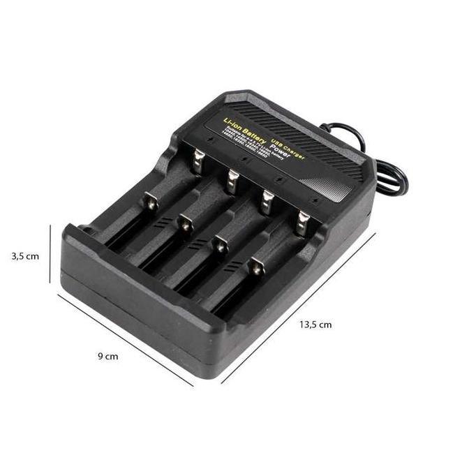 Enju- Charger Baterai Casan Batre Universal 18650 18350 26650 16340 14500