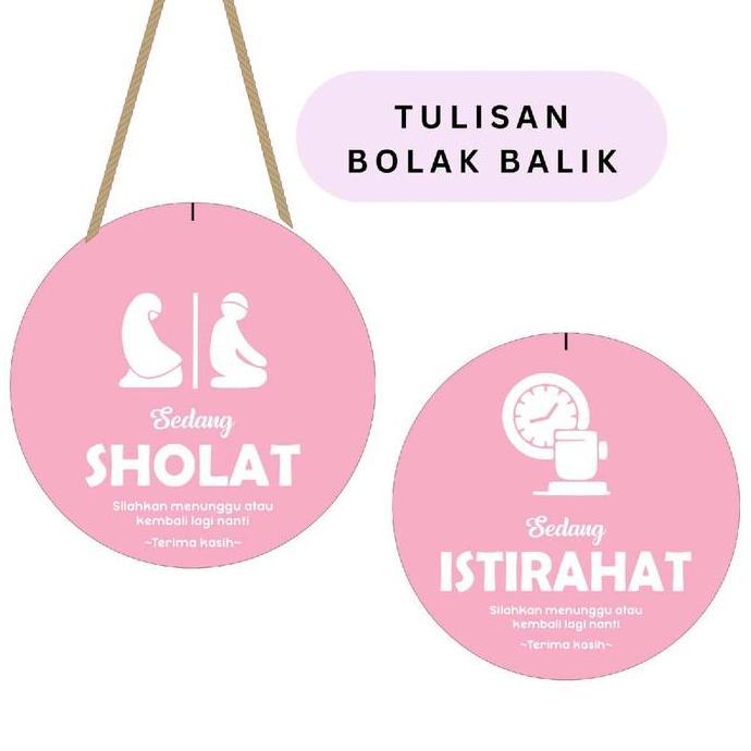 Okushonga- Dekorasi Gantung Tulisan Sedang Sholat Dan Sedang Istirahat