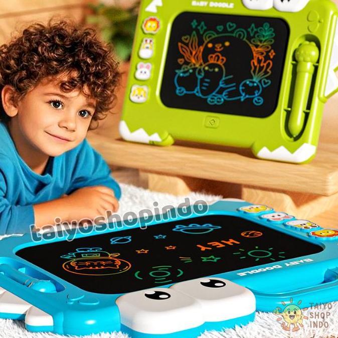 FREYAUR TAIYO Drawing Board Dinosaur Color 6 Inch LCD Writing Tablet Dino Hand Gambar Papan Tulis Ed