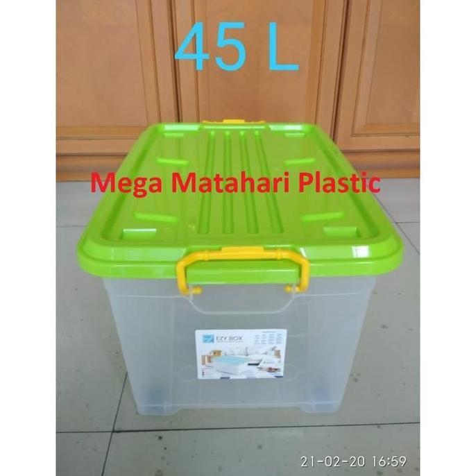 Kubika- Box Container Ezy 45 Liter Transparant (Kuat & Tahan Banting)